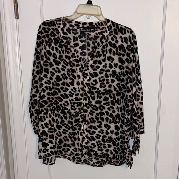 New York & Company Leopard Print Blouse - Picture 1 of 4